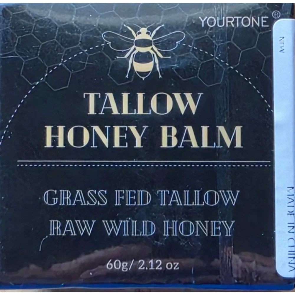 Yourtone Tallow Honey Balm Grass Fed Beef Tallow‎ Raw Wild Honey 60g 2.12oz NEW